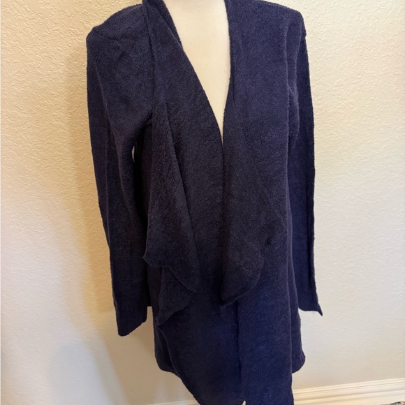 Softies Sweaters - Navy Blue Open Front cascading cardigan by Softies